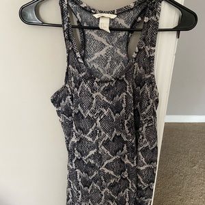 H&M snakeskin print racerback tank top